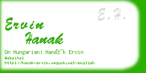 ervin hanak business card